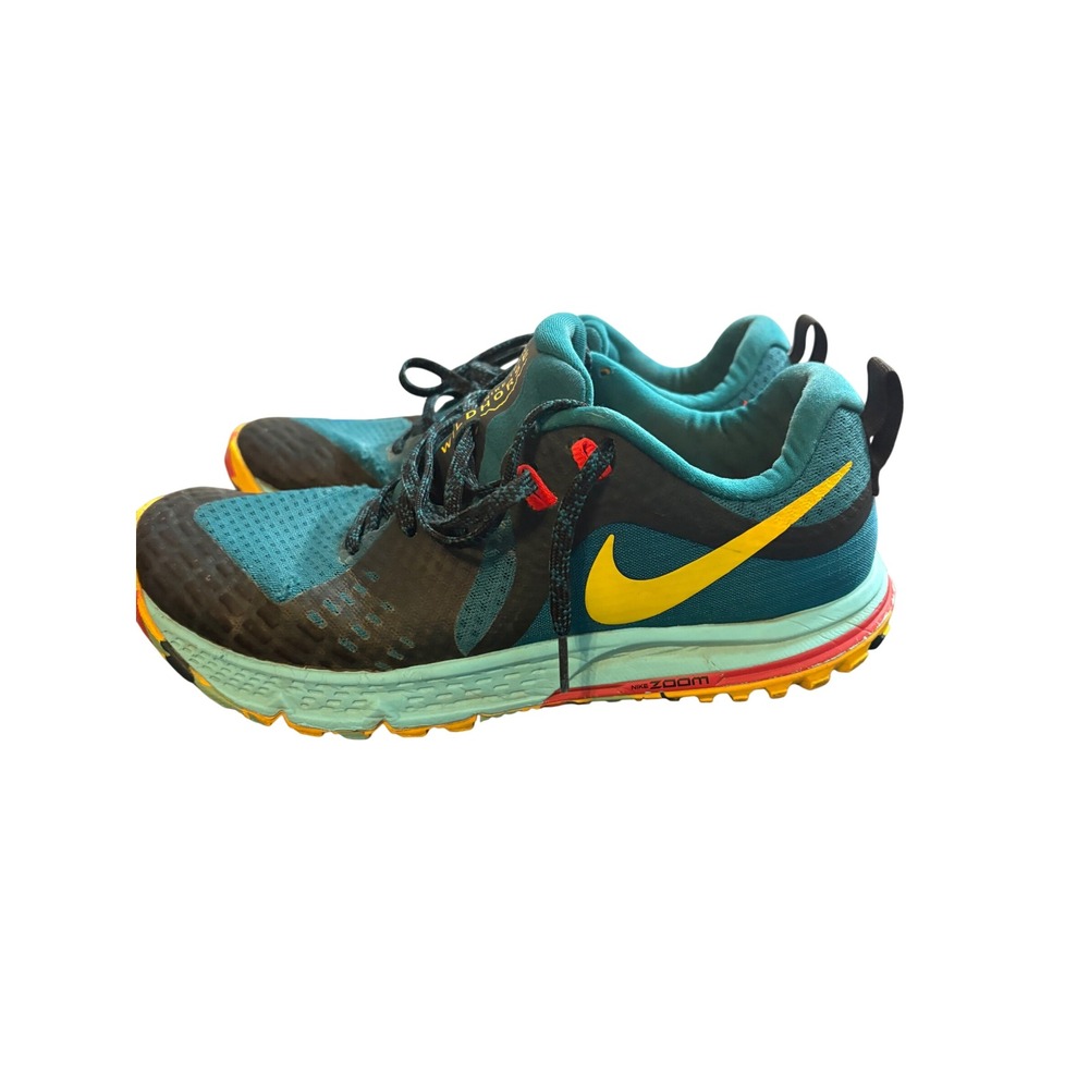 Nike Air Zoom Wildhorse Trail Running Shoes Teal Black Yellow Mens Sneakers